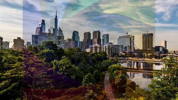 The Philadelphia City Skyline Photo.